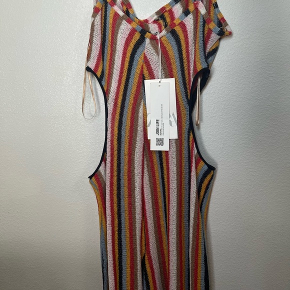 NWT ZARA Terrycloth Cut Out Stripped Jumpsuit - Picture 4 of 12